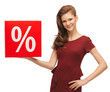 girl with percent sign