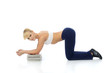 Athletic girl doing exercises