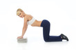 Athletic girl doing exercises