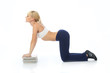 Athletic girl doing exercises
