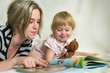Mother and daughter in a joint game
