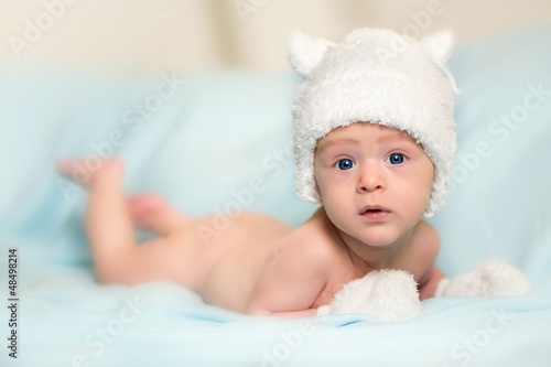Photo: Smiling beautiful newborn Smiling beautiful newborn