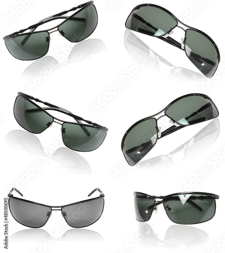 Photo: Collection of black men sunglasses. Collection of black men sunglasses.