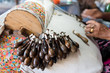 Process of lace-making with bobbins