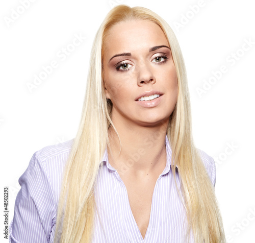 Photo: Portrait of attractive blond businesswoman with arms crossed iso Portrait of attractive blond businesswoman with arms crossed iso