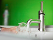 Fillig glass of mains water, drinking water