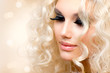 Beautiful Girl with Curly Blond Hair