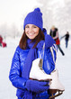 Girl with ice skate.