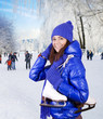 Girl with ice skate.