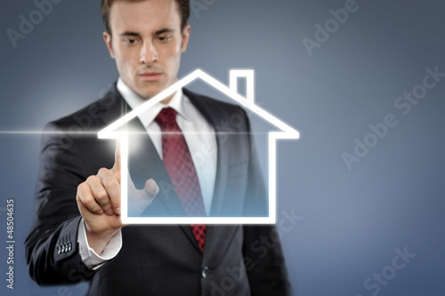 Photo: Man with Touchscreen House Man with Touchscreen House