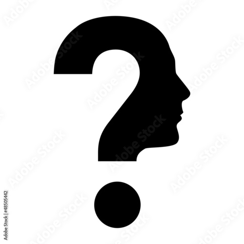 Vector: Human face with question mark Human face with question mark