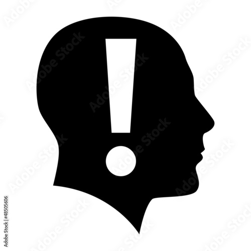 Vector: Human face with exclamation mark Human face with exclamation mark