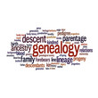 Genealogy and family history research word cloud