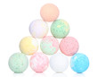 Bath bombs on white background
