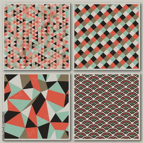 Vector: Retro style seamless patterns - vector illustration Retro style seamless patterns - vector illustration