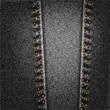 Illustration: Black Jeans Denim Fabric Texture With Stitch Black Jeans Denim Fabric Texture With Stitch