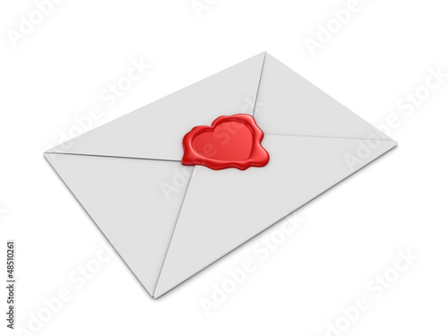 Illustration: 3d render of an envelope with heart 3d render of an envelope with heart