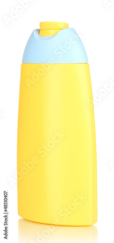 Photo: Baby shampoo isolated on white Baby shampoo isolated on white