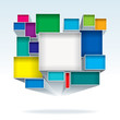 Abstract 3D color boxes background.