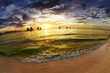 Tropical beach at sunset