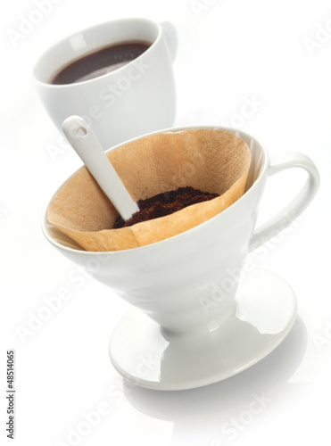 Photo: Preparing filter coffee with a portable filter Preparing filter coffee with a portable filter