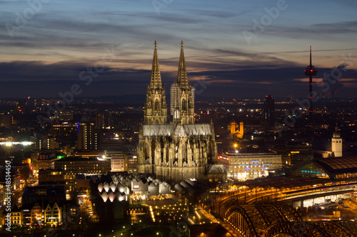Photo: cologne cityscape at night cologne cityscape at night