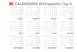 Calendario 2014 español Typ D