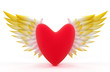 red velvet heart valentine with angel wings