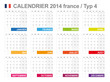 Calendrier 2014 France Typ D