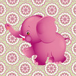 Vektor: Applique with pink elephant Applique with pink elephant