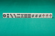 Smooth table surface with a mahjong on it