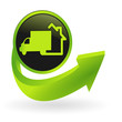 bouton livraison à domicile flêche verte