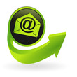 bouton email flêche verte