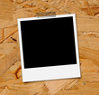 Polaroid Bild auf Holzplatte