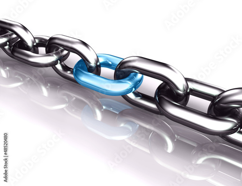 Illustration: 3d social network protection chain blue link illustration 3d social network protection chain blue link illustration