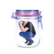 Teenager im Glas