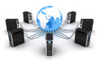 Modern server and earth