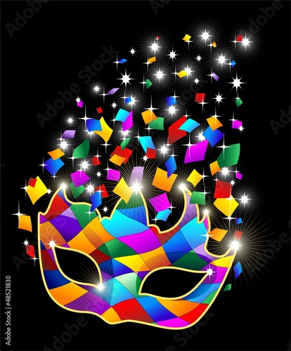 Vector: Maschera Arlecchino Brillante-Glitter Harlequin Mask-Vector Maschera Arlecchino Brillante-Glitter Harlequin Mask-Vector