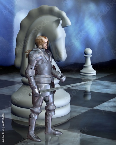 Illustration: Chess Pieces - the White Knight Chess Pieces - the White Knight