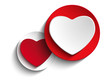 Valentine Day Heart on White Button