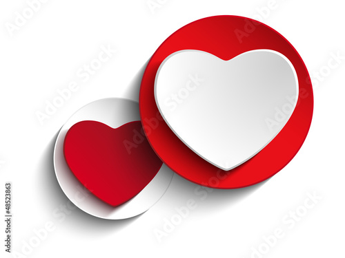 Vector: Valentine Day Heart on White Button Valentine Day Heart on White Button