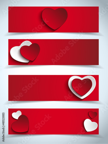 Vector: Valentines Day Set of Four Web Banners Valentines Day Set of Four Web Banners