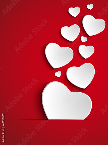 Vector: Valentine Day Heart on Red Background Valentine Day Heart on Red Background