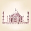 Taj Mahal, India vector illustration