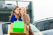 Two women were shopping and driving home