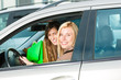 Two women were shopping and driving home
