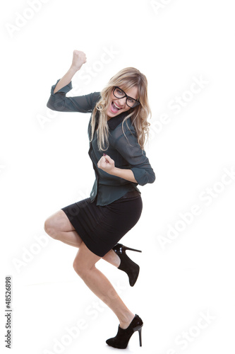 Photo: business woman celebrating success business woman celebrating success