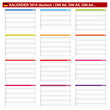 Kalender 2014 Typ E Din A7, Din A6, Din A5, Din A4