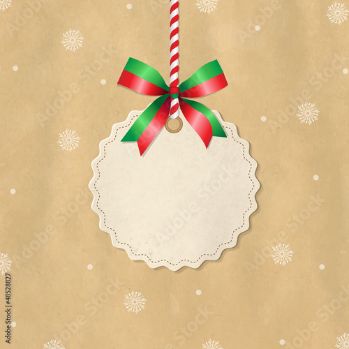 Vector: Retro Label With Bow And Vintage Paper Retro Label With Bow And Vintage Paper