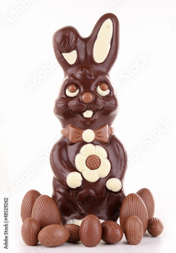 Photo: easter bunny and chocolate egg easter bunny and chocolate egg